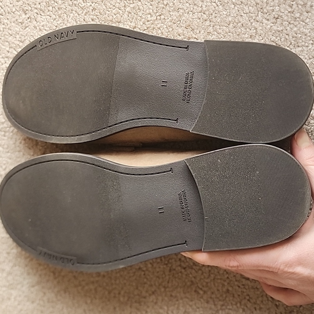 Women's Taupe Loafers Faux Suede - Picture 2 of 4